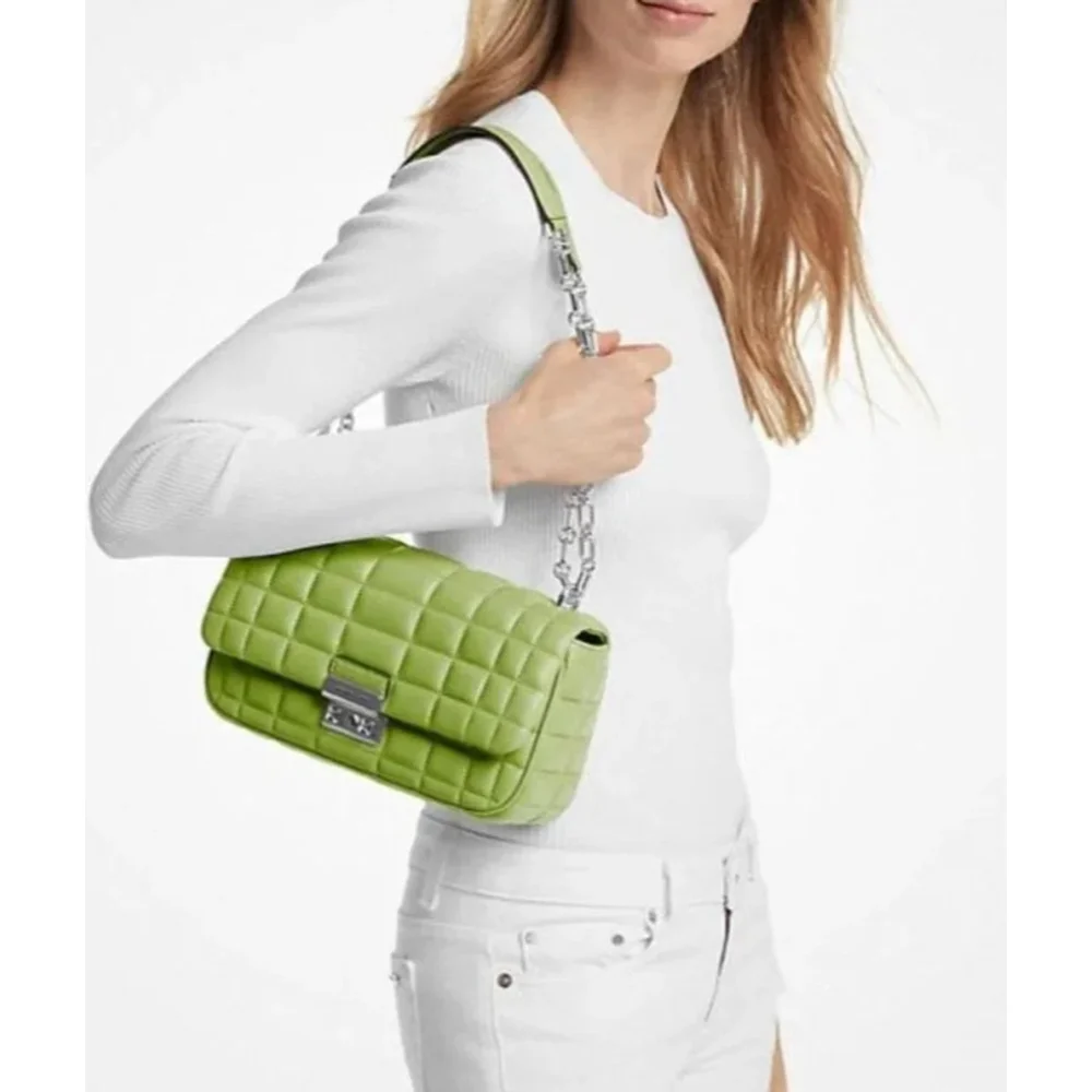 Michael Kors Tribeca Quilted Leather Shoulder Bag -Pear